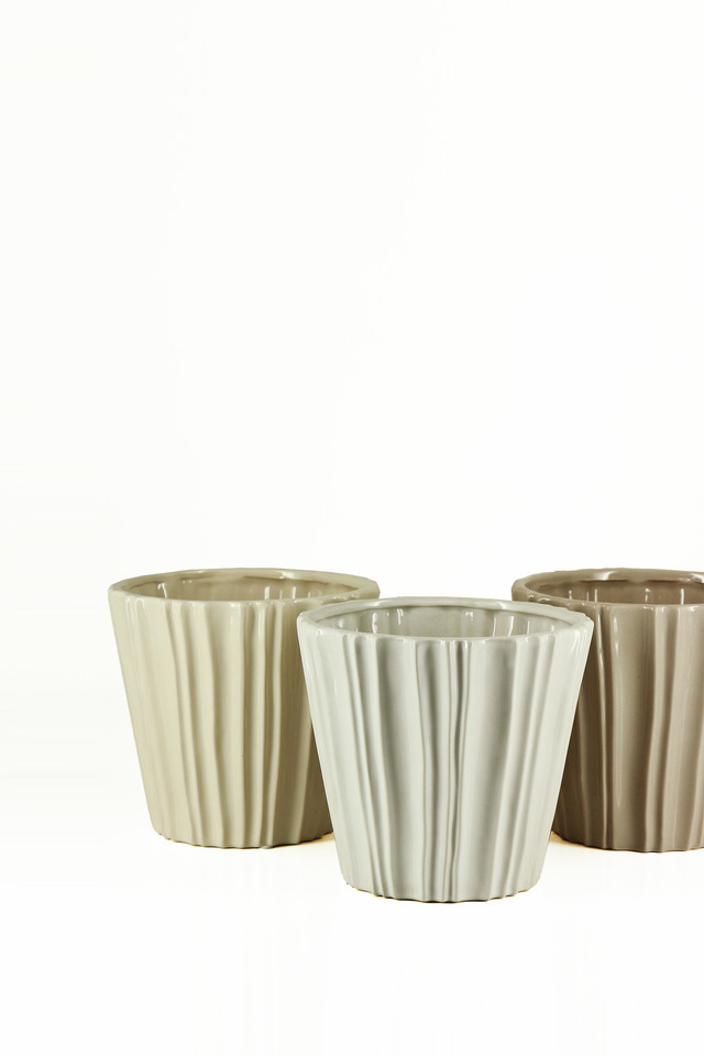 CERAMIC CERAMICS VASE VASES CONTAINER CONTAINERS MODERN MODERNS TEXTURE TEXTURES RIB RIBS NATURAL NATURALS GLAZED GLAZEDS TAPER TAPERS