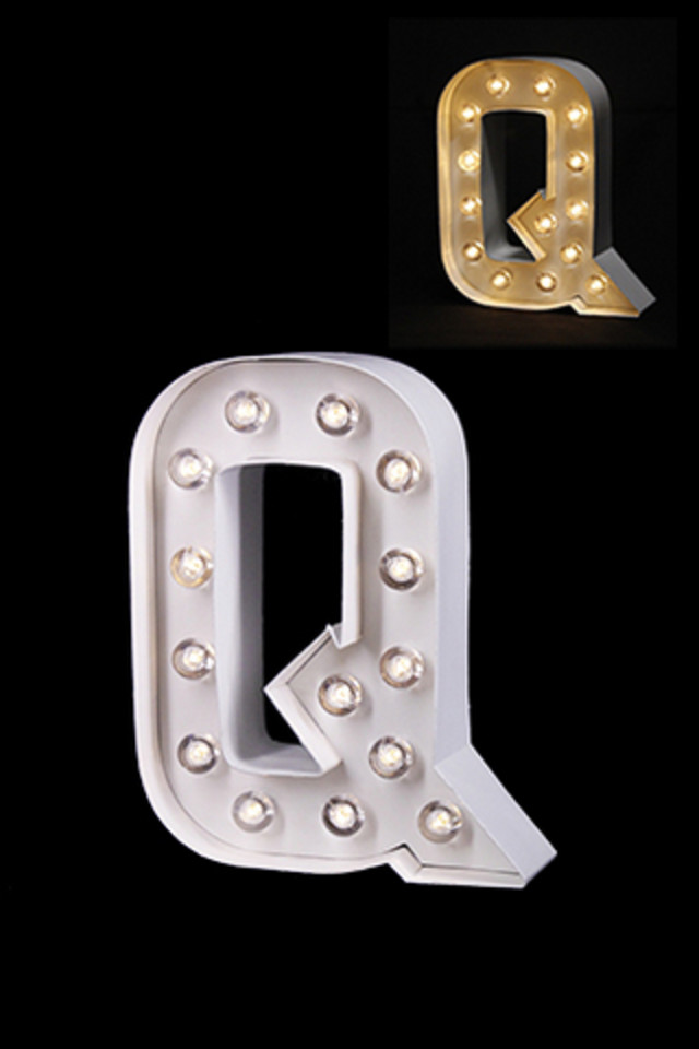 Gloss Card Led Letter 'Q' - - Warm White 2 X Aaa Battery (Required ...
