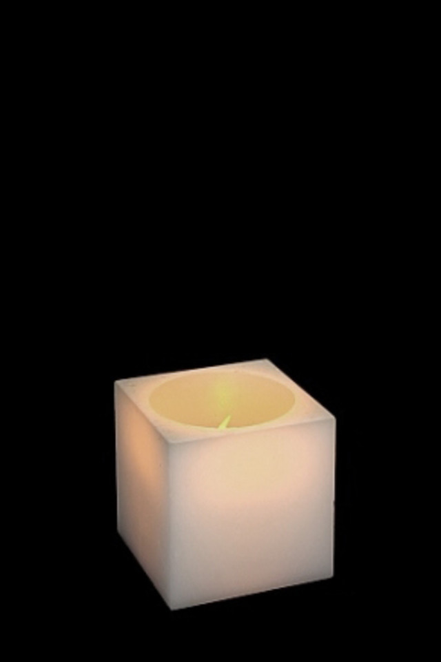 Real Wax LED Candle (req. 3 x AAA batteries) 75 x 75 x 75mmH Holstens